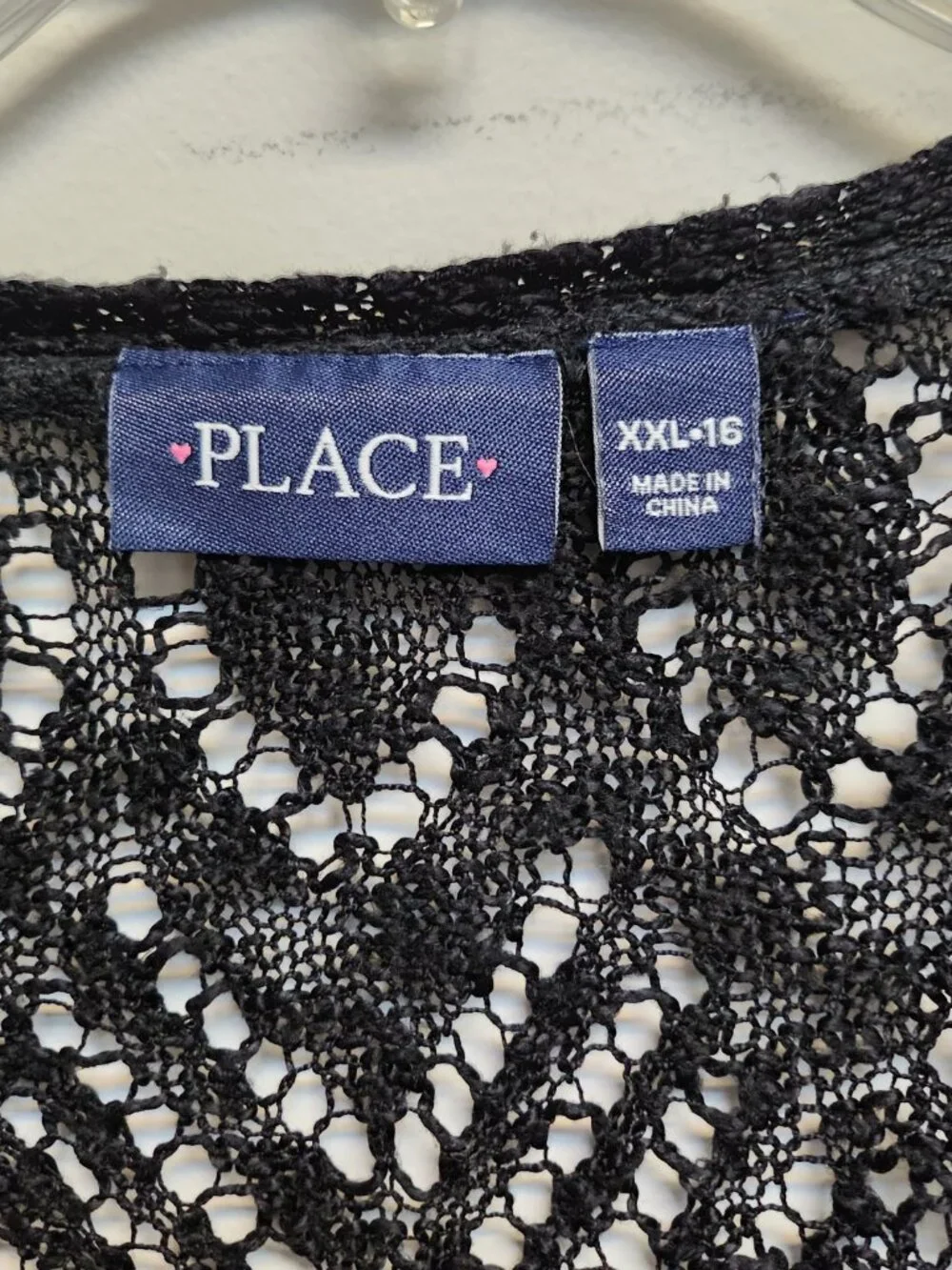 The Children's Place Black Crochet Duster Cardigan Size XXL-16